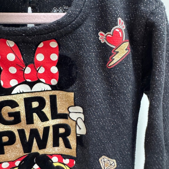 Disney Minnie Mouse 3T Black & Gold Long Sleeve Sweater Dress - Picture 4 of 5